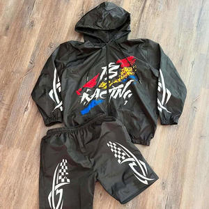 <b>Mens</b> Windbreaker Short Set Lightweight Nylon Streetwear Custom Nylon Short Set <b>Men</b> Casual Summer Tracksuit Outfit - Product Image 3