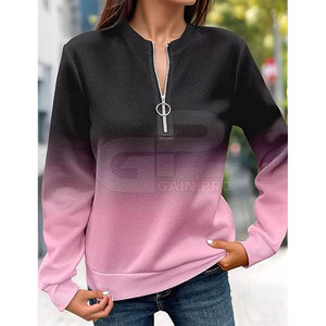 Lightweight <b>Women</b> <b>Quarter</b> <b>Zip</b> <b>Sweatshirt</b> With Modern Half <b>Zip</b> Style Long Sleeve Design For Travel And Everyday Comfort - Product Image 5