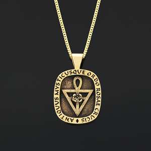 Pendentif BOJ RCJ 008 Victorien personnalisé Rosicrucien fait main en argent sterling, symbole alchimique de la Croix de la Rose, en solde à prix réduit - Product Image 3