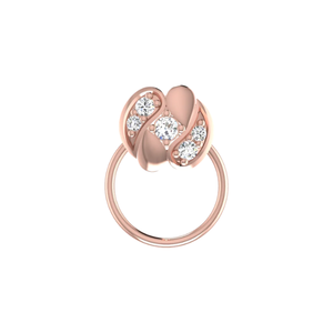 AJRETAIL ต่างหูเพชรแท้ 0.05 กะรัต รูปทรงดอกไม้ ทอง 14K แบบเจียระไนบริลเลียนท์ สไตล์ชาติพันธุ์ สำหรับผู้หญิง สี HI ความใส VS-SI - Product Image 2