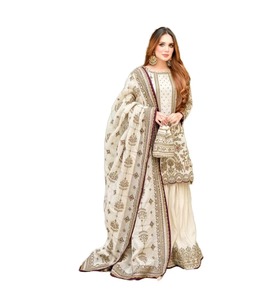 Elegant Palazzo Suit Set for Women Heavy <b>Sequins</b> Embroidery Floor Length Faux Georgette <b>Top</b> with Palazzo and Dupatta for <b>party</b> - Product Image 4