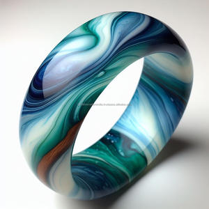 Brazalete de resina hecho, joyería étnica exquisita para mujer, artesanía elegante, Material ligero y moda que marca tendencias - Product Image 4