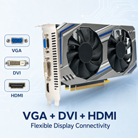 Nouvelle carte graphique Silver GTX 550 Ti 6 Go GDDR5 192 bits 1080p DirectX 11 pour jeux PC, double ventilateur pour DVI VGA GPU de bureau