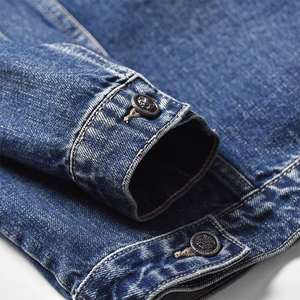 Veste en jean décontractée pour homme de qualité supérieure, séchage rapide, respirante, coupe oversize, fermeture éclair, avec quatre grandes poches - Product Image 5