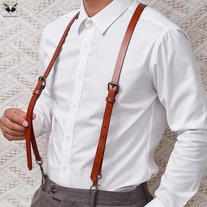 สินค้ามาใหม่ สายเอี๊ยมหนังแท้ทรงวินเทจสีน้ำตาลคุณภาพสูง รุ่น Y-Back สำหรับผู้ชาย แบรนด์ Raccoon Sports รุ่น RS-LS-5204 - Product Image 3