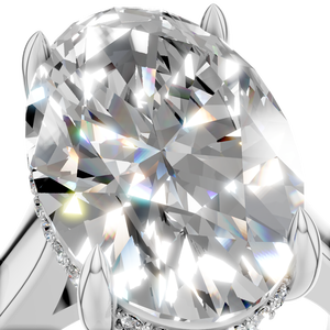 Anillo de Moissanita de Plata 925 con Corte Ovalado y Halo Oculto, Chapado en Rodio, para Compromiso o Boda, el Más Vendido al Mejor Precio - Product Image 3