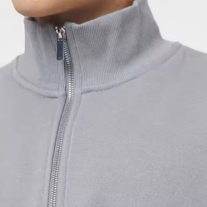 Sweat-shirt polaire d'hiver pour homme, coupe régulière, 400 g/m², 80 % coton, 20 % polyester, demi-zip, quart de zip, poche, séchage rapide - Product Image 5