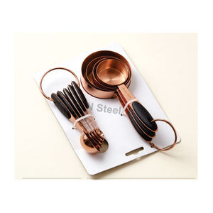 Stainless Steel Measuring Cups and Spoons Set Kitchen Metal Measuring Tools with <b>Ring</b> Handle for Baking <b>Cooking</b> - Product Image 1