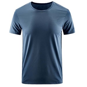 เสื้อยืดคอกลมแขนสั้นสีเทาสำหรับผู้ชาย ทรงปกติ สวมใส่สบาย แห้งเร็ว ผ้าฝ้ายเจอร์ซีย์ 100% โลโก้ด้านหน้า ระบายอากาศได้ดี - Product Image 3