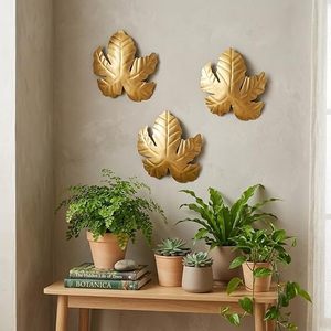 Juego de Adornos de Pared con Hojas Doradas, Arte Decorativo Floral Moderno, Forma Irregular, Paquete de Varias Piezas - Product Image 4