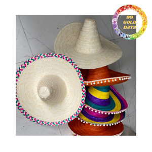 Mexican <b>Straw</b> <b>Hat</b> Sombrero Handmade for Sun Protection Beach Festival and Party Supply - Product Image 1