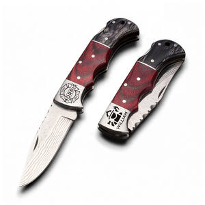 Cuchillo de Bolsillo Plegable de Acero Damasco Forjado a Mano, OEM/ODM Personalizable, Venta al Por Mayor, Cuchillos Plegables Resistentes al Óxido, MOQ Bajo - Product Image 1