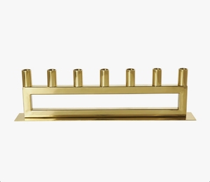 En gros, Chandelier moderne en laiton à 7 brins, style minimaliste linéaire, pour chandelles coniques, centre de table, décoration intérieure - Product Image 2
