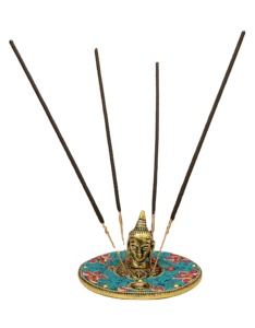 Dernier modèle Porte-encens durable et bon marché de forme ronde avec bouddha pour la maison, les cadeaux, l'artisanat en métal et la décoration intérieure fabriqués en Inde - Product Image 1