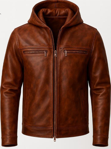 แจ็คเก็ตหนังผู้ชายดีไซน์ล่าสุด คอตั้ง มีกระเป๋าหน้า ระบายอากาศได้ดี แห้งเร็ว เหมาะสำหรับฤดูหนาว มีหลายสี สไตล์ลำลอง - Product Image 5