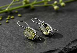 Pendientes Elegantes de Cuarzo Limón de Art Palace, Plata de Ley, Diseño de Joyería de Moda - Product Image 2