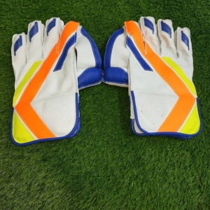 Lightweight OEM Custom Leather PU Cricket Wicket Keeping Gloves Double-<b>Stitched</b> Breathable Durable Eco-Friendly - Product Image 2