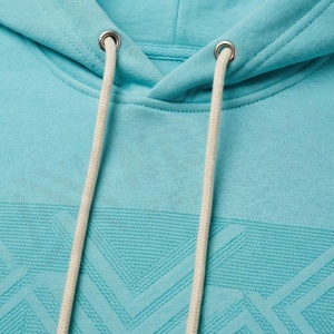 Unisex Light <b>Blue</b> Hooded Tracksuit Set Casual Geometric Pattern Full Length Sweatshirt And Pants With Drawstring Closure - Product Image 4