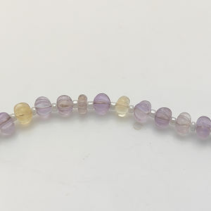 ลูกปัดอะเมทรินธรรมชาติขนาด 5–7 มม. รูปฟักทองแกะสลัก ลูกปัดควอตซ์ทรงเมลอนสำหรับทำเครื่องประดับ ขายส่ง - Product Image 3