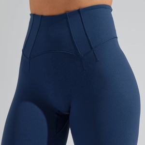 Nouvel Arrivage – Corset Femme Taille Haute Dos en V Grande Taille, Compression Brossée, Extensible dans les Quatre Sens, Uni, Longueur Cheville, en Polyamide, pour Gym et Yoga - Product Image 4