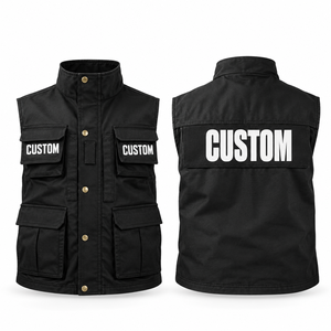 Gilet d'uniforme de sécurité pour hommes avec logo personnalisé OEM, vêtements de travail tactiques utilitaires en polyester, fabricant en gros - Product Image 1