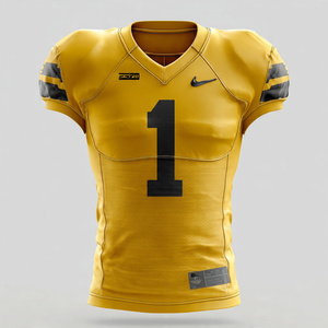 Maillot de football américain entièrement sublimé sur mesure, 100 % polyester, manches courtes, col en V - Product Image 5