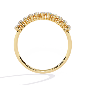 Anillo minimalista apilable con diamante de corte redondo para mujer, banda a juego de oro macizo de 14k, para regalo, compromiso, aniversario, boda - Product Image 3