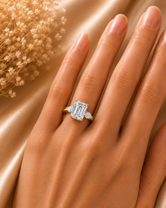 7.25 US Size <b>Emerald</b> Cut Lab Grown Diamond <b>Ring</b> 925 <b>Silver</b> 9kt, 14kt, 18kt Gold <b>Rings</b> for Women's Jewelry - Product Image 2