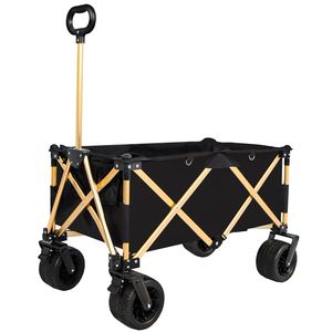 Carrello Pieghevole in Lega di Alluminio Resistente con Ruote Grandi, Manico Regolabile e Portabevande per Campeggio e Spiaggia - Product Image 3
