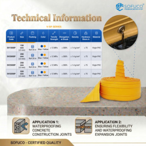 โมเดลวี วอเตอร์สต็อป - แบบ SP (ASTM) จากเวียดนาม ระยะเวลาจัดส่ง 30 วัน วอเตอร์สต็อป PVC ผลิตจากเรซินพีวีซีบริสุทธิ์ 100% - Product Image 3