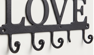 Premium Love Letter Wall Mounted Metal <b>Hooks</b> 5 <b>Hooks</b> Modern Style <b>Coat</b> Rack for Home <b>Decor</b> And Functional Storage Solution - Product Image 3