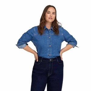 Chemise en jean pour femme, manches longues, boutonnée, bleu, design personnalisé, OEM ODM, fournisseur de vêtements en gros - Product Image 1