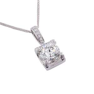 Pendentif Hip Hop de Luxe en Diamant de Laboratoire, Plaqué Or et Rhodium, Coupe Brillante, Bijou Fantaisie Léger pour Femme, Idéal Cadeau - Product Image 1