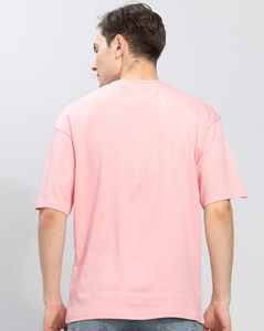 T-shirt Homme Rose Pâle Oversize en Mélange de Coton Col Rond Décontracté Streetwear Personnalisé Marque Privée - Product Image 2