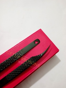 Pinzas para Pestañas Personalizadas Dolphin, Acero Inoxidable con Recubrimiento de Plasma Negro, Punta Lisa/de Fibra, 10 mm, 90 Grados, Herramientas de Precisión para Pestañas - Product Image 5
