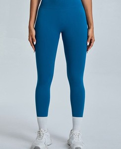Leggings de sport décontractés à taille haute pour femmes, extensibles, pour le yoga, la gym, 100% coton, respirants, tricotés de manière durable - Product Image 5