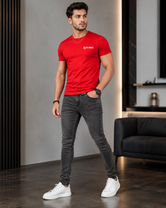 FLY HUMBLE SPORTSWEAR Jeans d'été pour hommes 100% Coton Biologique, coupe formelle, taille mi-haute, coupe droite, grandes tailles, mode garçons - Product Image 2