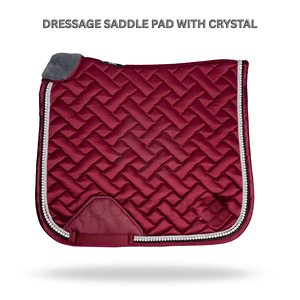 Tapis de selle de dressage avec cristaux, extérieur en coton respirant et rembourrage en polyester pour l'équitation et l'équipement équestre - Product Image 2