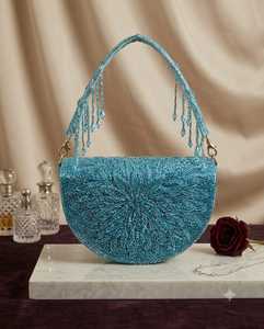 Bolso de mano de diseño para fiestas, boda, nikkah, hecho a mano en India, regalo artesanal, accesorio de boda. - Product Image 2