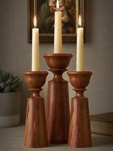 Portavelas de Madera de Lujo para Sala de Estar, Portavelas de Madera para Bodas, Portavelas de Madera de Estilo Nórdico - Product Image 5