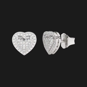 Luxury Moissanite Heart <b>Stud</b> <b>Earrings</b> Rhodium Plated 925 <b>Silver</b> Sparkling Everyday Fine Jewelry Classic Gift Women Elegant Pair - Product Image 4
