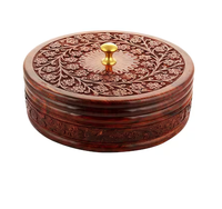 Boîte à bonbons et fruits secs en bois Royal Classic, design antique, avec couvercle et compartiments.