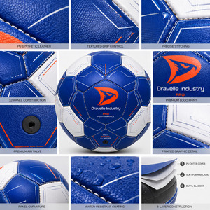 Ballon de football en cuir PU à 32 panneaux, taille 5, avec logo personnalisé OEM, cousu à la machine, pour entraînement professionnel et matchs - Product Image 6