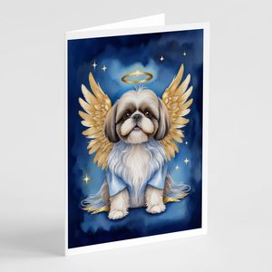 Whimsical Shih Tzu My Angel A7 Tamaño 5x7 Tarjetas de notas en blanco Paquete de 8 con sobres para saludos y notas - Product Image 1