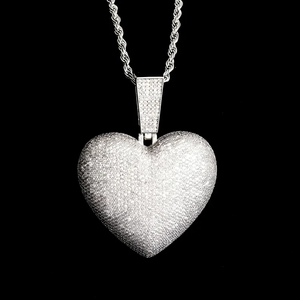 Custom Hip Hop Iced Out Moissanite <b>Lockets</b> Memory Bubble Love Photo Frame Photo Couple Heart Pendant Necklace for <b>Men</b> - Product Image 1