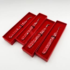 Meilleurs embouts professionnels durables en fibre d'acier inoxydable ensemble de pinces à épiler extension de cils cils à 45/90 degrés longueur 10mm personnalisé - Product Image 2