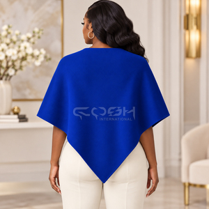 Cosh International Sorority Sisterhood Blue <b>Wool</b> Poncho <b>Shawl</b> With Custom Logo Elegant Winter Wear For Women - Product Image 5