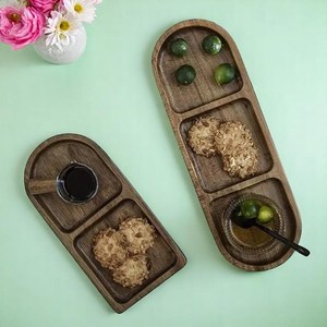 Oval Natural Wood Catchall Tray Decorative Organizer Tray for Entryway Bedroom Dresser Coffee Table Decoration - Product Image 4