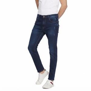 Jean en denim gris foncé délavé coupe slim et droite pour homme, taille mi-haute, style décontracté, en coton, idéal pour l'automne - Product Image 5