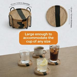 แผ่นรองแก้วหินอ่อนไม้กระถินณรงค์กันลื่นแบบโมเดิร์นสำหรับเครื่องดื่ม กาแฟ คริสต์มาส วันหยุด รับผลิตตามสั่งพร้อมโลโก้ขายส่ง - Product Image 4